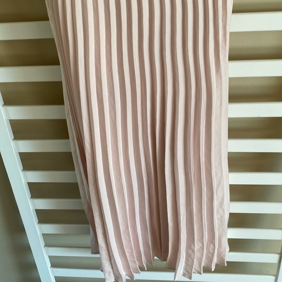 Rachel Roy Soft Pink Satin Accordion-Pleated Cami Midi Dress Size XS - Picture 5 of 16